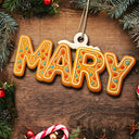 Christmas,Family,Happy - Christmas Pattern Effects With Names - Personalized Custom Shaped Wooden Ornament