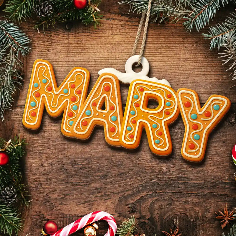 Christmas,Family,Happy - Christmas Pattern Effects With Names - Personalized Custom Shaped Wooden Ornament