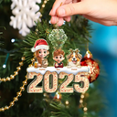 Family, Pet Lovers, Happy, Christmas - Christmas Peppermint Bark 3D Effect Family And Pet - Personalized Custom Shaped Acrylic Ornament