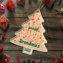 Family,Gift For Bestie,Happy,Christmas - Christmas Peppermint Bark Tree Custom Names - Personalized Custom Shaped Acrylic Ornament