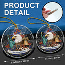 Independence Day,America 250th,Christmas,Proud,Family,Custom Text - Christmas Proud America Family 250th Anniversary - Personalized Circle Glass Ornament