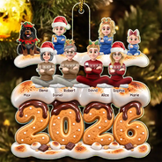 Christmas,Cozy,Family,Vector - Christmas Sweet Marshmallow S'mores Family - Personalized Custom Shaped Acrylic Ornament