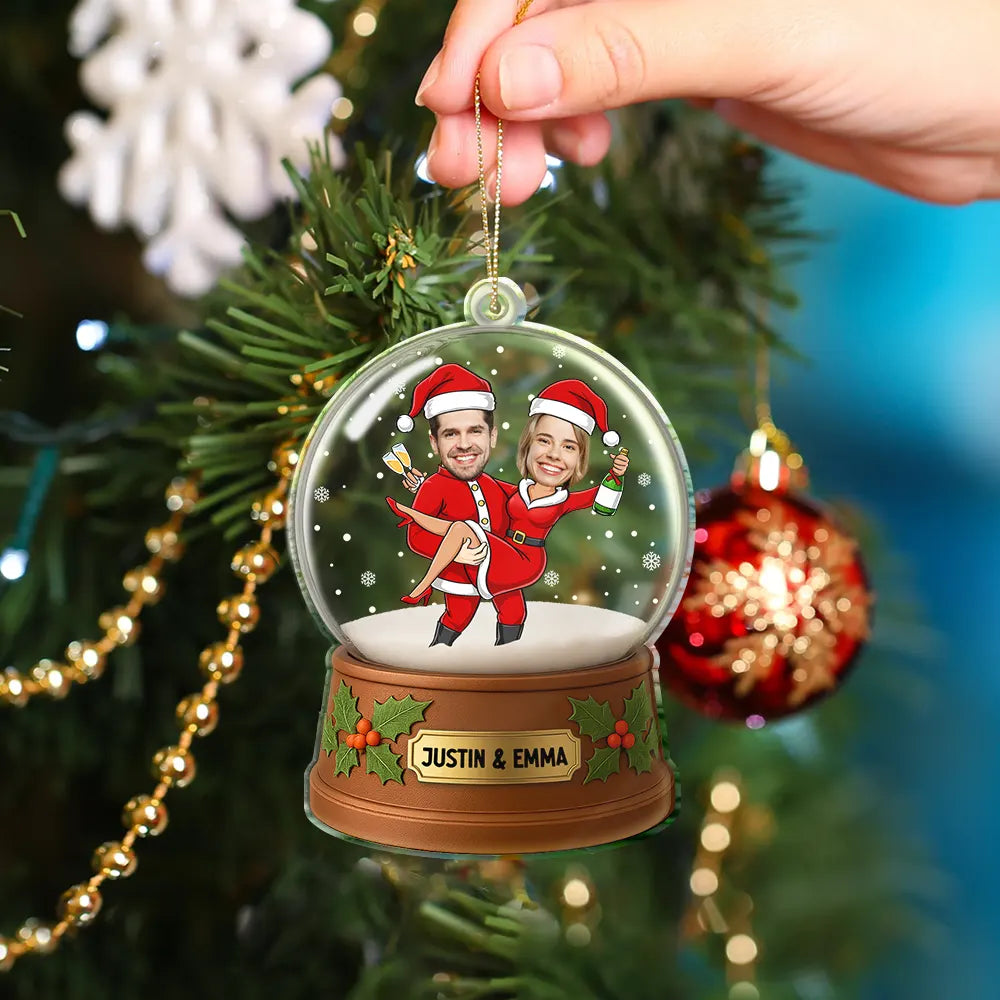 Christmas, Gift For Couples, Funny - Christmas Together In Holiday Costume - Personalized Custom Shaped Acrylic Ornament