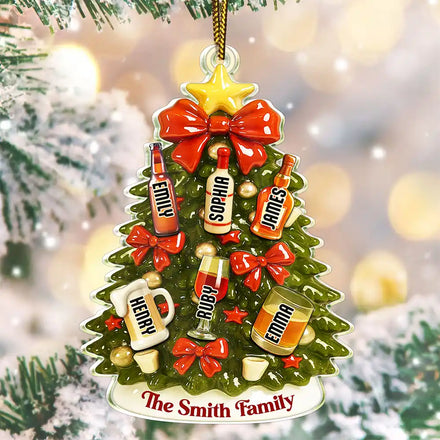Christmas Tree Hanging Chilling - Personalized Custom Shaped Acrylic Ornament