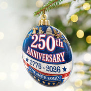 Independence Day,America 250th,Christmas,Proud,Family,Custom Text - Christmas United In Love And Liberty - Personalized Custom Shaped Acrylic Ornament