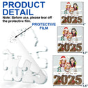 Family, Pet Lovers, Happy, Christmas - Christmas Yule Log Buche De Noel 3D Effect Couple Sibling Dog Cat - Personalized Custom Shaped Acrylic Ornament