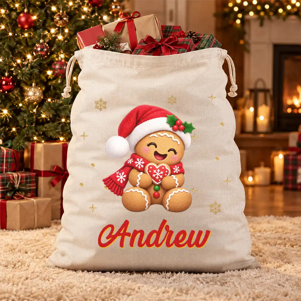 Christmas, Gift For Kids, Icon, Playful, Top Market - Christmas Gift For Kids - Personalized Name & Character Santa Reindeer Penguin Gnome Favor Bag
