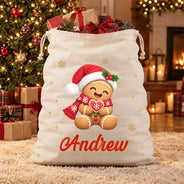 Christmas, Gift For Kids, Icon, Playful, Top Market - Christmas Gift For Kids - Personalized Name & Character Santa Reindeer Penguin Gnome Favor Bag