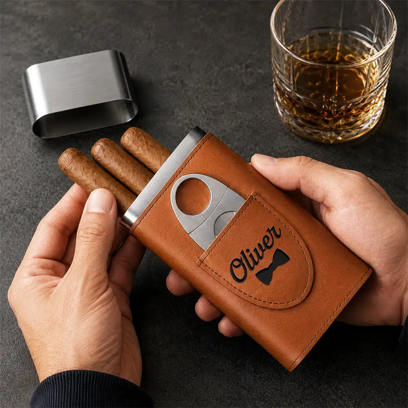 Humorous,Gift For Men,Gift For Yourself,Icon - Cigars Solve Most Of My Problems - Personalized Cigar Case