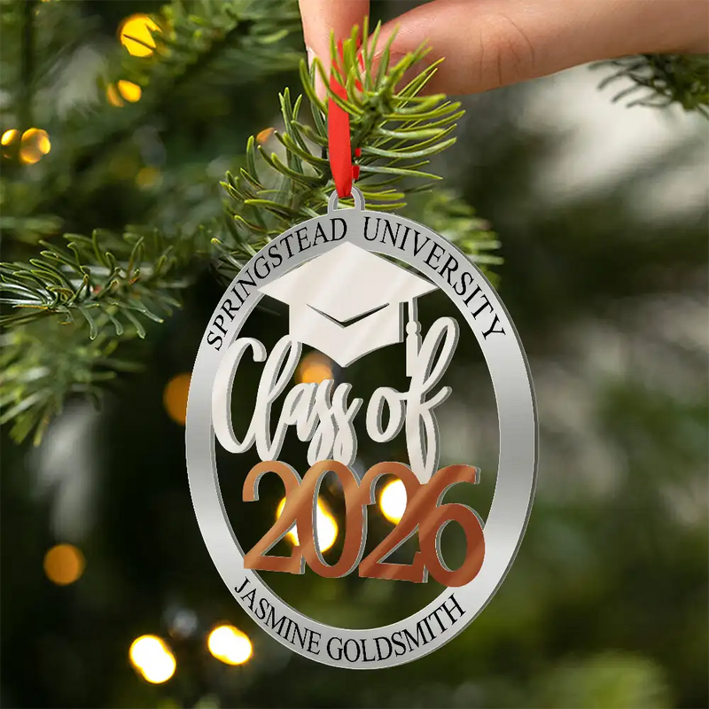 Christmas,Happy,Graduation - Class Of Graduation - Personalized Metal Ornament