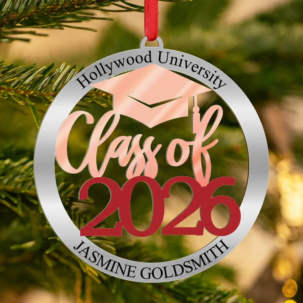 Christmas,Happy,Graduation - Class Of Graduation - Personalized Metal Ornament