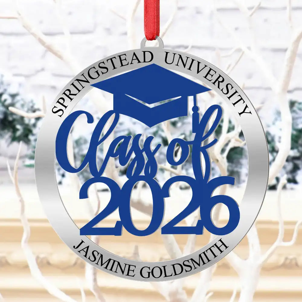 Christmas,Happy,Graduation - Class Of Graduation - Personalized Metal Ornament