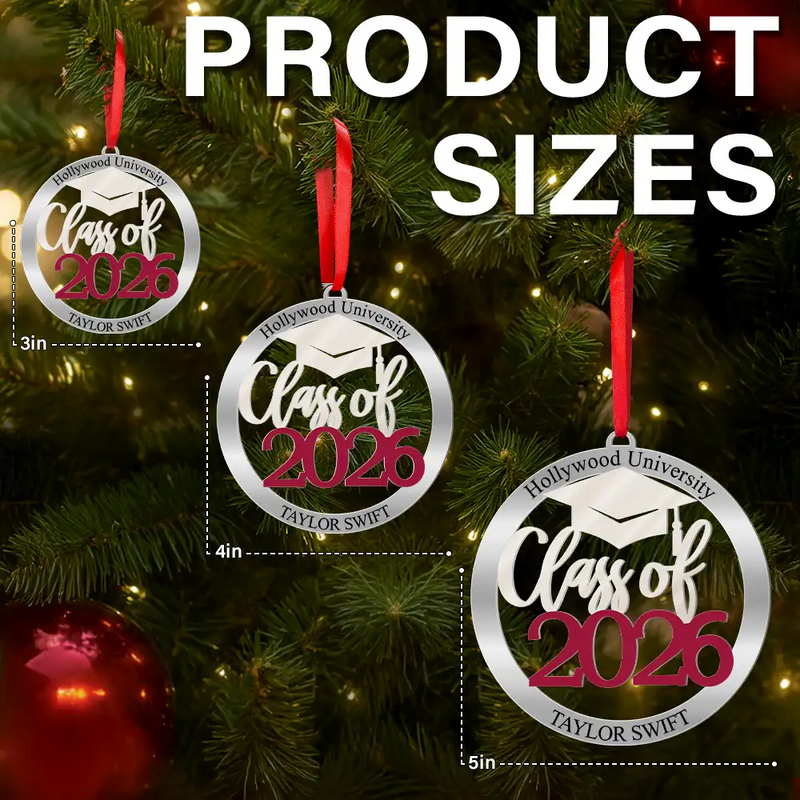 Christmas,Happy,Graduation - Class Of Graduation - Personalized Metal Ornament