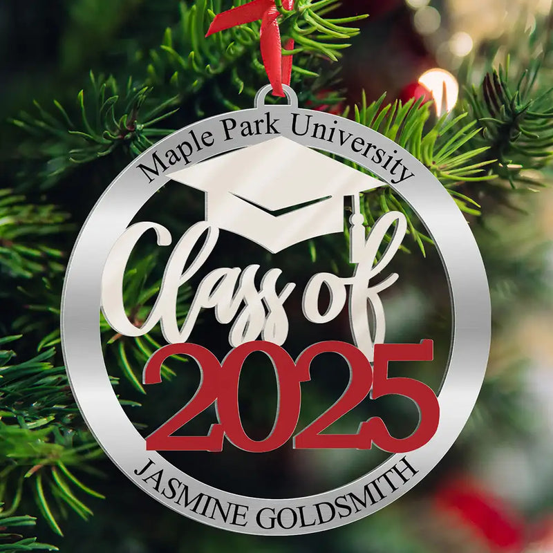 Christmas,Happy,Graduation - Class Of Graduation - Personalized Metal Ornament