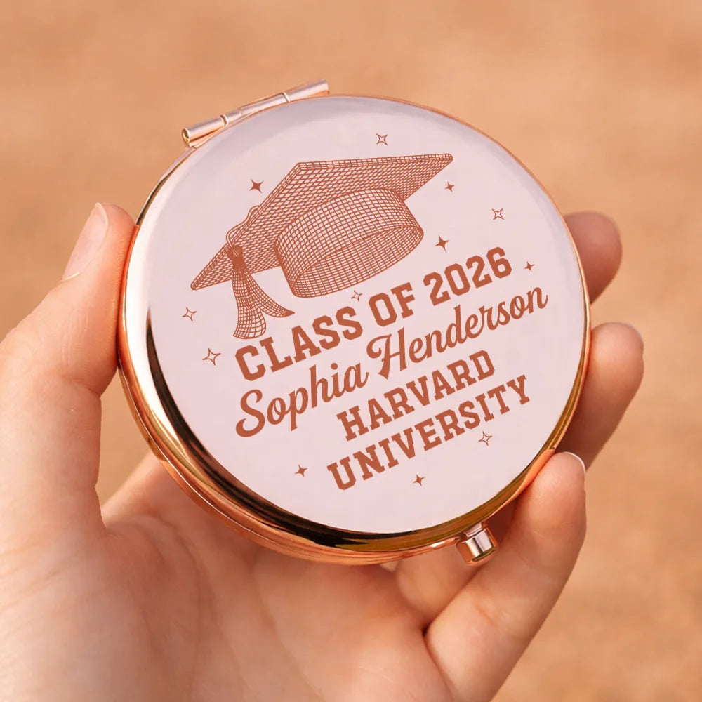 Graduation,Happy - Class Of Graduation Senior - Personalized Compact Mirror
