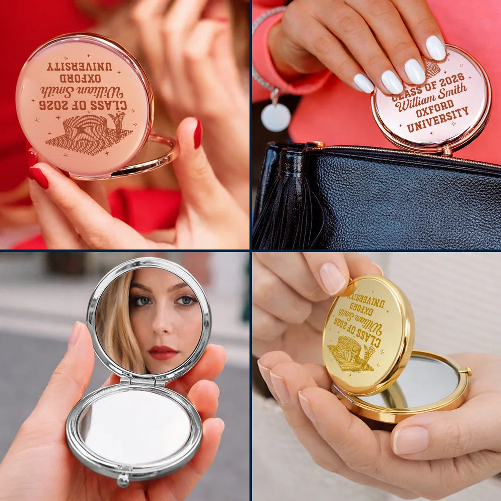 Graduation,Happy - Class Of Graduation Senior - Personalized Compact Mirror