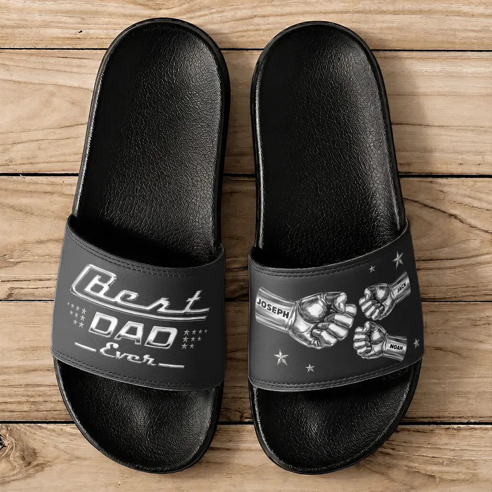 Gift For Father, Beach, Summer, Adorable, Icon - Classic Best Dad Grandpa Ever Limited Edition - Personalized Unisex Slides