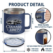 Gift For Father,Custom Photo,Proud,Remove BG Photo - Custom Photo Classic Car Limited Edition - Personalized 14oz Stainless Steel Tumbler With Handle