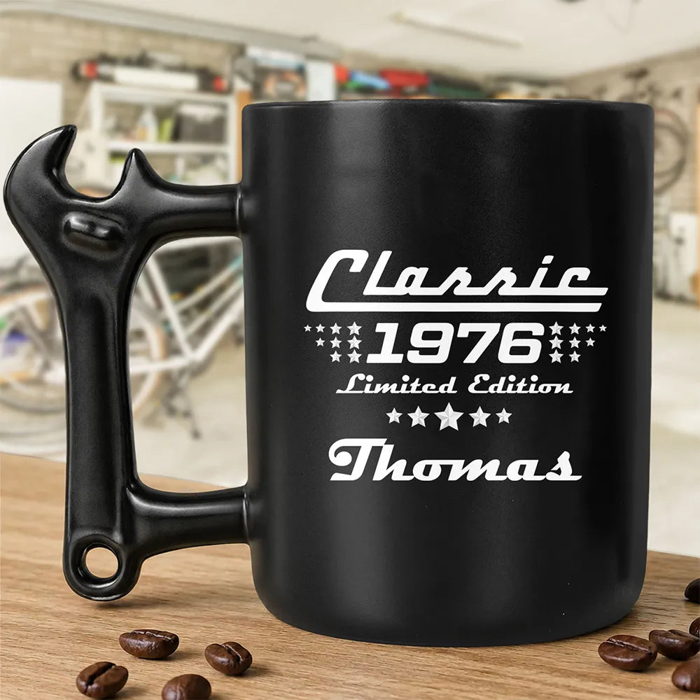 Gift For Men,Gift For Father,Gift For Husband,Gift For Couples,Gift For Boyfriend,Gift For Grandpa,Non-Eng,Confident - Classic Limited Edition For Him, Dad, Husband, Grandpa - Personalized Wrench Shaped Handle Mug