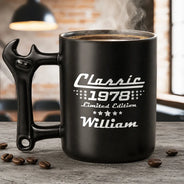 Gift For Men,Gift For Father,Gift For Husband,Gift For Couples,Gift For Boyfriend,Gift For Grandpa,Non-Eng,Confident - Classic Limited Edition For Him, Dad, Husband, Grandpa - Personalized Wrench Shaped Handle Mug