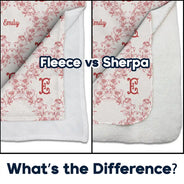 Christmas, Gift For Yourself - Classic Toile Floral Monogram - Personalized Fleece Blanket, Sherpa Blanket