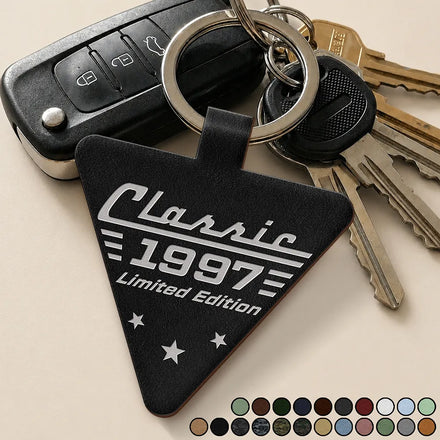 Classic Year Limited Edition - Personalized Custom Shaped Leather Keychain