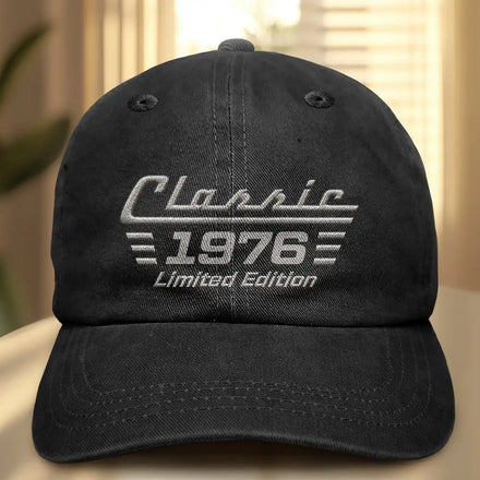Classic Year Limited Edition - Personalized Vintage Washed Denim Cap