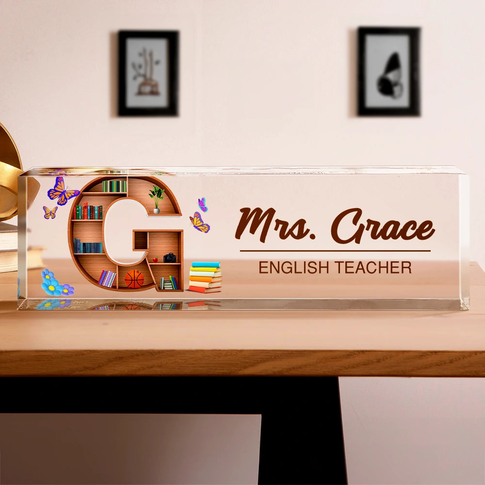 Classroom Initial - Personalized Desk Name Plate