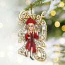 Christmas,Proud,Graduation,Gift For Kids,Vector - Congrats Grad Woman Man Crystal Effect For Daughter Son - Personalized Custom Shaped Acrylic Ornament