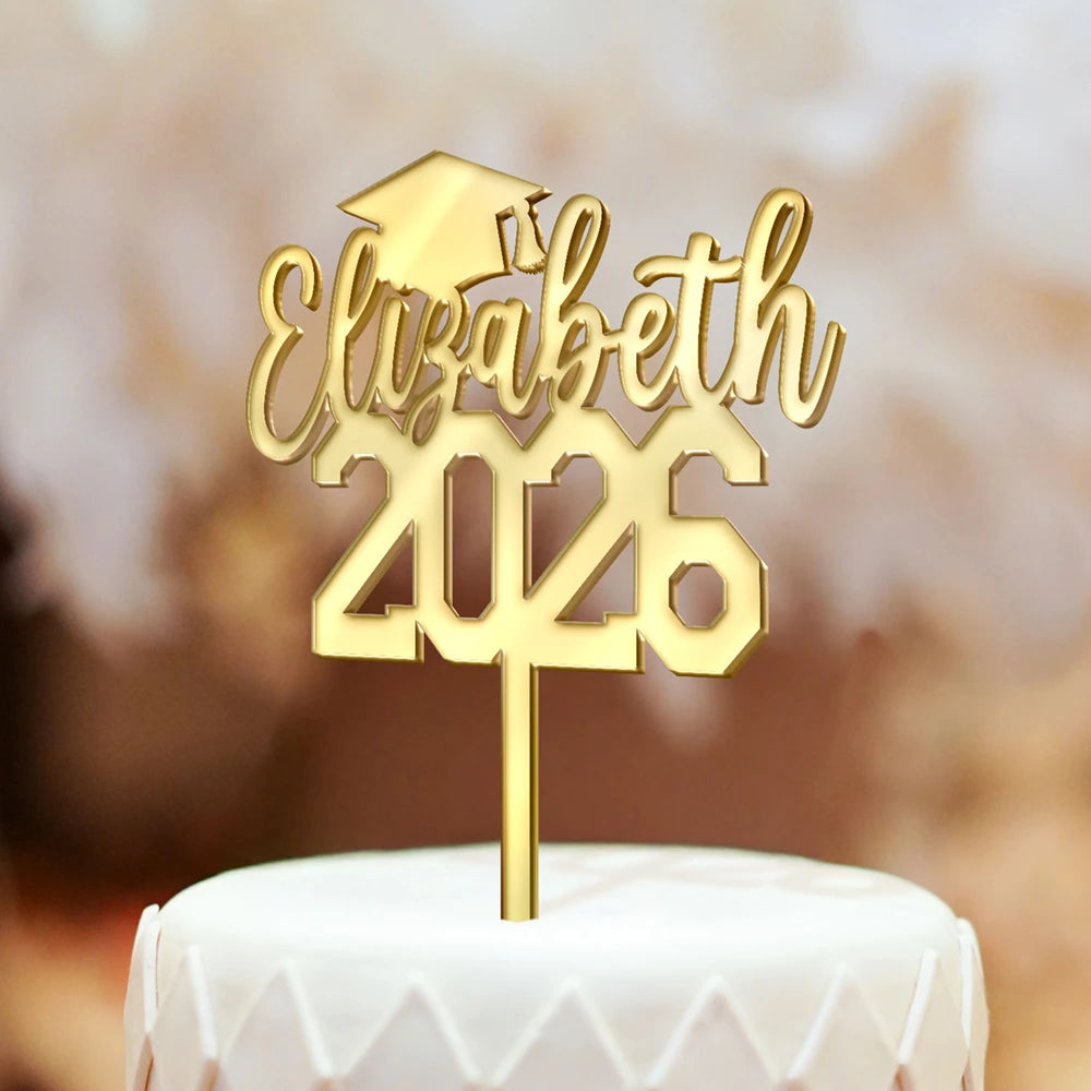 Graduation, Gift For Women, Gift For Men, Happy - Congrats Graduation - Personalized Cake Topper