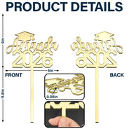 Graduation, Gift For Women, Gift For Men, Happy - Congrats Graduation - Personalized Cake Topper
