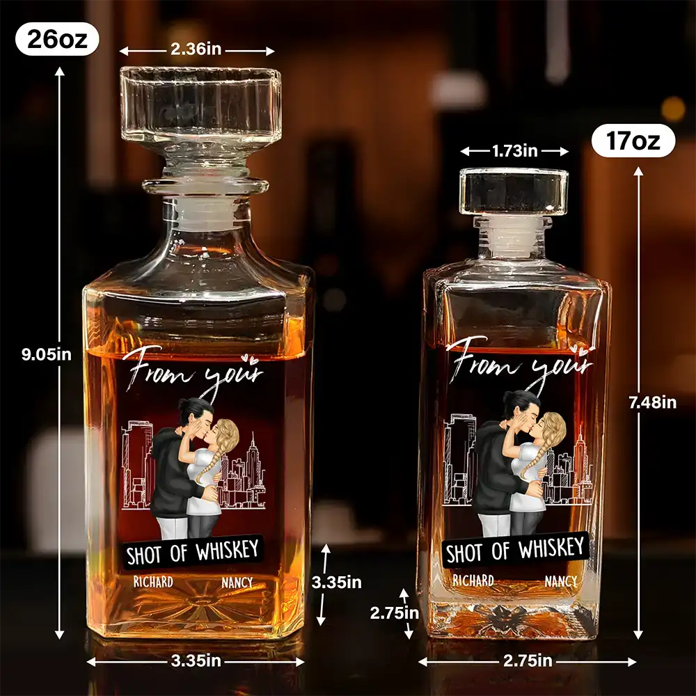 Gift For Couples,Gift For Husband,Gift For Wife,Gift For Boyfriend,Gift For Girlfriend,Funny - Congrats On Being - Personalized Square Whiskey Bottle