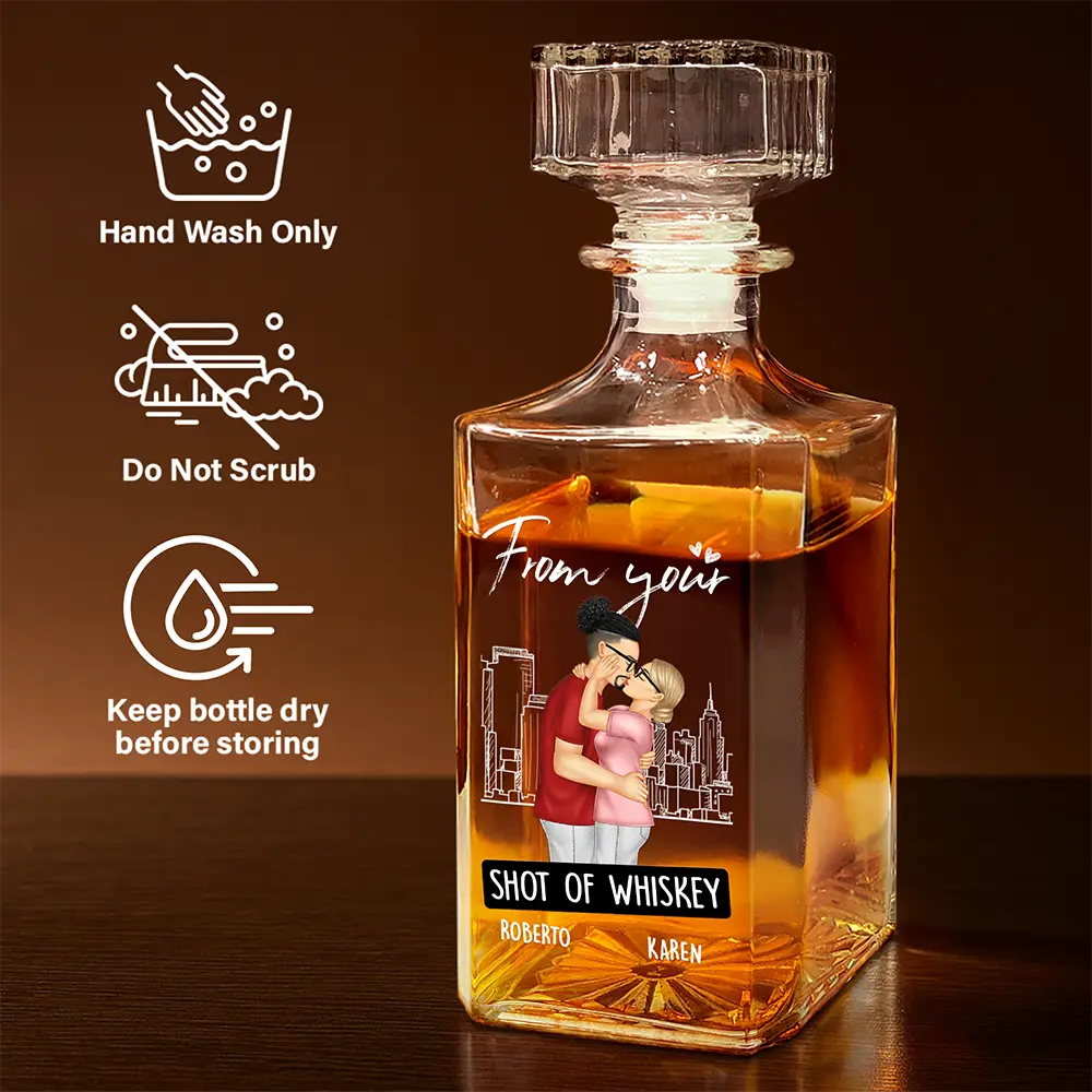 Gift For Couples,Gift For Husband,Gift For Wife,Gift For Boyfriend,Gift For Girlfriend,Funny - Congrats On Being - Personalized Square Whiskey Bottle