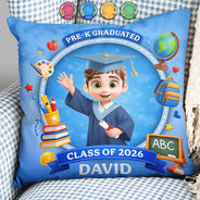 Graduation, Gift For Kids, Grandpa - Grandkids, Grandma - Grandkids, Gift For Grandkids, Dad - Children, Mom - Children - Congrats Pre-K Kindergarten Graduation - Personalized Pillow