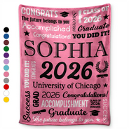 Graduation,Happy,Gift For Yourself,Gift For Men,Gift For Women,Gift For Daughter,Gift For Son,Gift For Bestie - Congrats Grad You Did It - Personalized Fleece Blanket, Sherpa Blanket