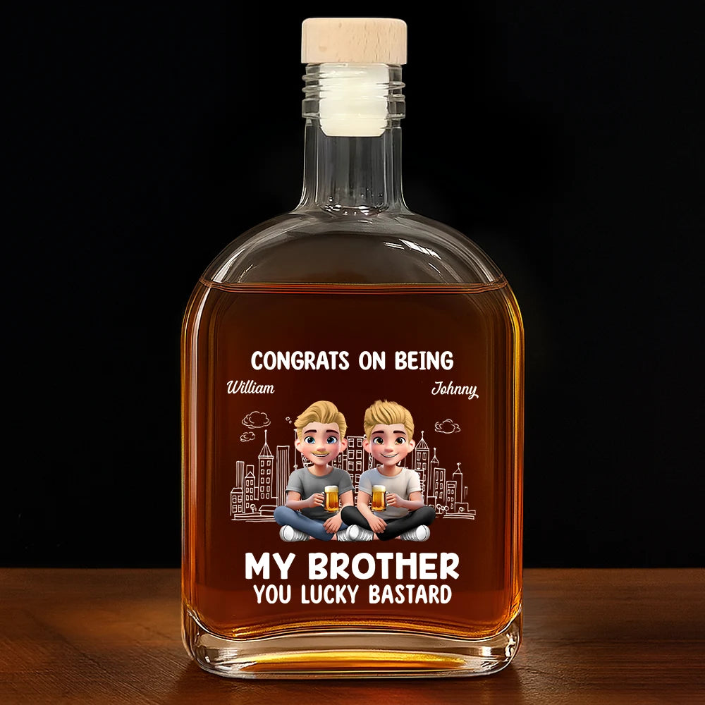 Congrats On Being My Brother Sister - Personalized Whiskey Bottle