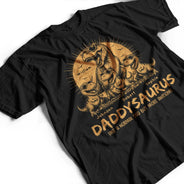 Gift For Father,Top Market,Sarcastic,Custom Text - Cool Dinosaur Retro Yellow Vintage Daddysaurus - Personalized T Shirt