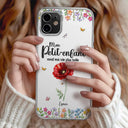 Gift For Wife,Gift For Yourself,Gift For Women,Gift For Mother,Gift For Grandma,Love,French - Fleurs De Naissance Mes Petits-Enfants - Impression Effet 3D Gonflé - Coque Transparente Personnalisée