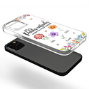 Gift For Wife,Gift For Yourself,Gift For Women,Gift For Mother,Gift For Grandma,Love,French - Fleurs De Naissance Mes Petits-Enfants - Impression Effet 3D Gonflé - Coque Transparente Personnalisée