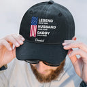 Gift For Father,Gift For Husband,Gift For Men,Gift For Grandpa,Happy,Independence Day,Vector - Country Flag Legend Husband Dad Grandpa - Personalized Vintage Washed Denim Cap