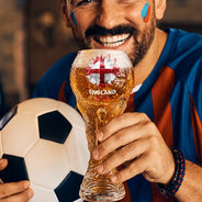 Football (Soccer),Gift For Men,Gift For Yourself,Playful,Summer Soccer Games,Icon - Country Flags Soccer Ball - Personalized Beer Glass