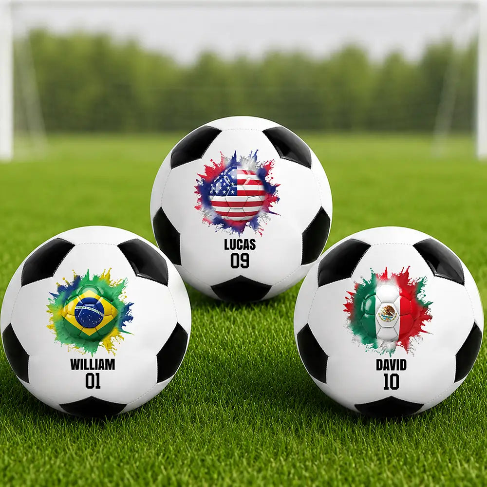 Top Market, Football (Soccer), Gift For Yourself, Confident, Icon - Country Flags Soccer Ball - Personalized Soccer Ball