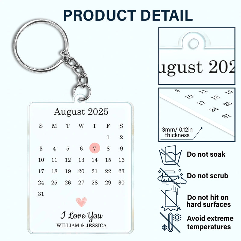 Gift For Couples,Gift For Husband,Gift For Wife,Gift For Boyfriend,Gift For Girlfriend,Family,Love - Couple Anniversary Love Message - Personalized Acrylic Keychain