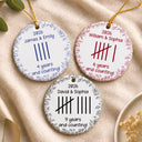 Anniversary,Christmas,Romantic,Gift For Couples,Icon - Couple Anniversary Gift Tally Mark - Personalized Circle Ceramic Ornament