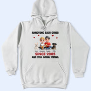 Gift For Couples, Pet Couple, Pet Lovers, Love, Gift For Husband, Gift For Wife, Gift For Boyfriend, Gift For Girlfriend - Couple Annoying Each Other With Dogs - Personalized T Shirt