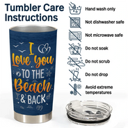 Summer,Beach,Gift For Couples,Gift For Husband,Gift For Wife,Gift For Boyfriend,Gift For Girlfriend - Couple Beach Love You To The Beach & Back - Personalized Tumbler