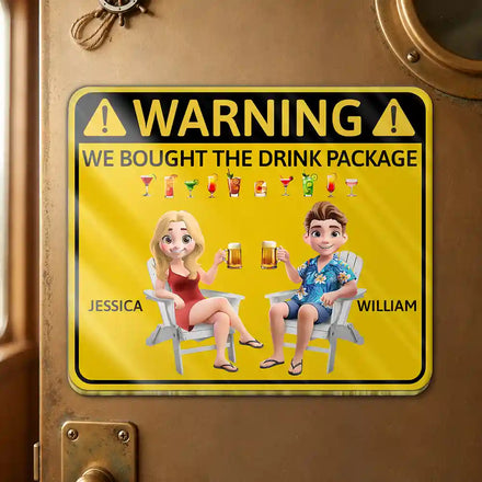 Couple Cruising Warning We Bought The Drink - Personalized Acrylic Magnet