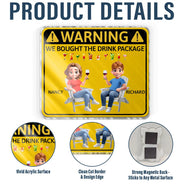 Cruising,Beach,Gift For Couples,Gift For Husband,Gift For Boyfriend,Funny,Vector,Humorous - Couple Cruising Warning We Bought The Drink - Personalized Acrylic Magnet