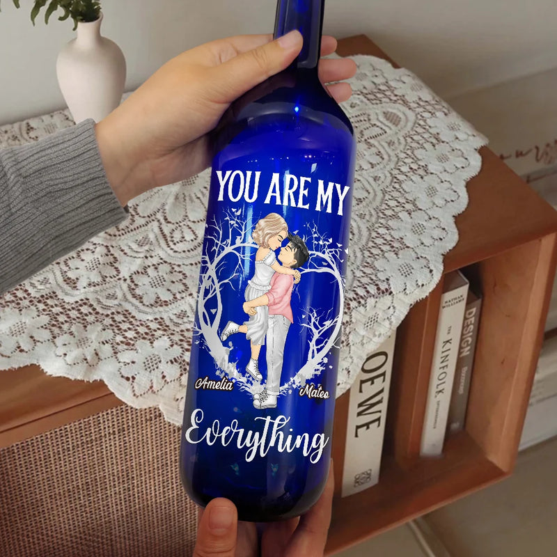 Gift For Couples, Gift For Husband, Gift For Boyfriend, Gift For Girlfriend, Gift For Wife - Couple Favorite Place In All The World - Personalized Bottle Light