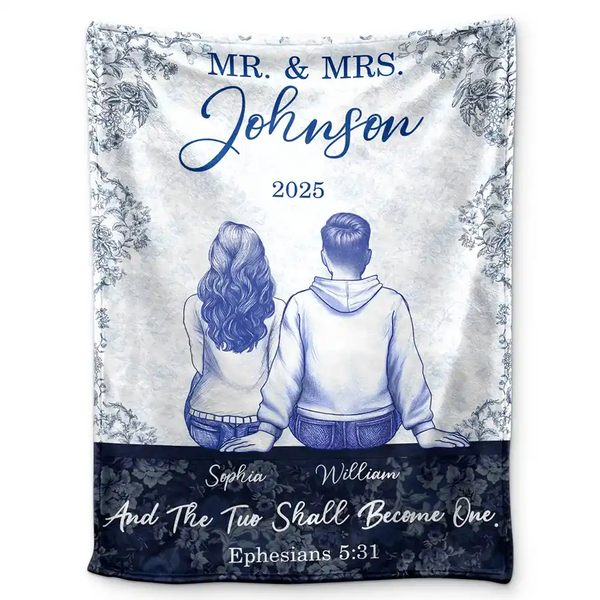 Gift For Couples,Wedding Anniversary,Love - Couple First Anniversary And The Two Shall Become One - Personalized Fleece Blanket, Sherpa Blanket